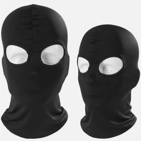 Ultra Thin 2 Holes Full Face Mask Balaclava Windproof Breathable Sports Cap US - Picture 4 of 4